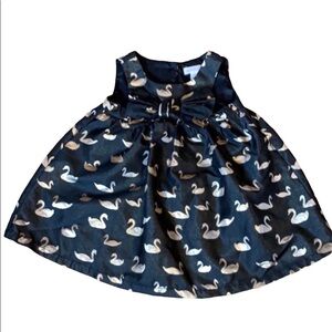 Cat & Jack black dress with gold swan print Size 2T